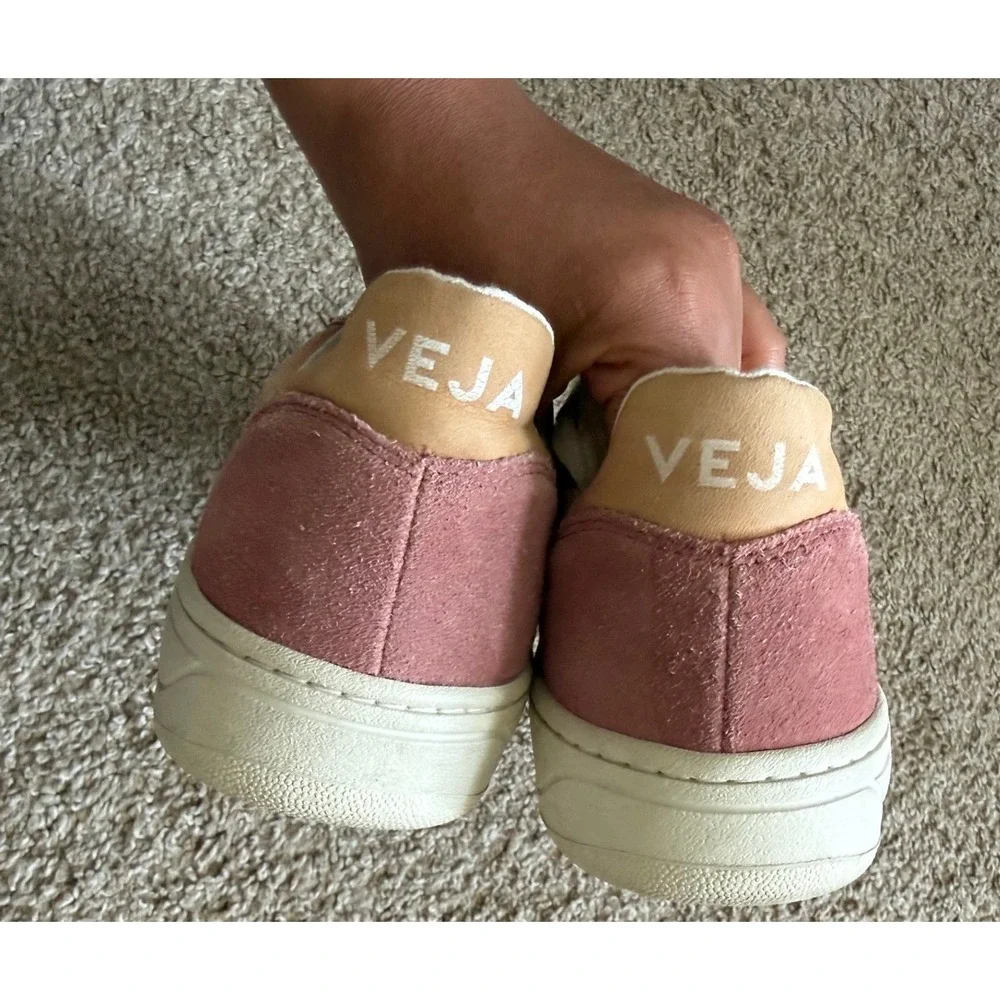 Veja V-10 Womens Sneakers Pink Peach Grey Multi Color Suede Leather Size 9 - Picture 5 of 7